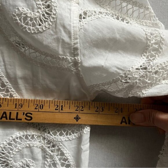 NWT Anne Fontaine Couleur eyelet white long line button down blouse - Picture 9 of 11
